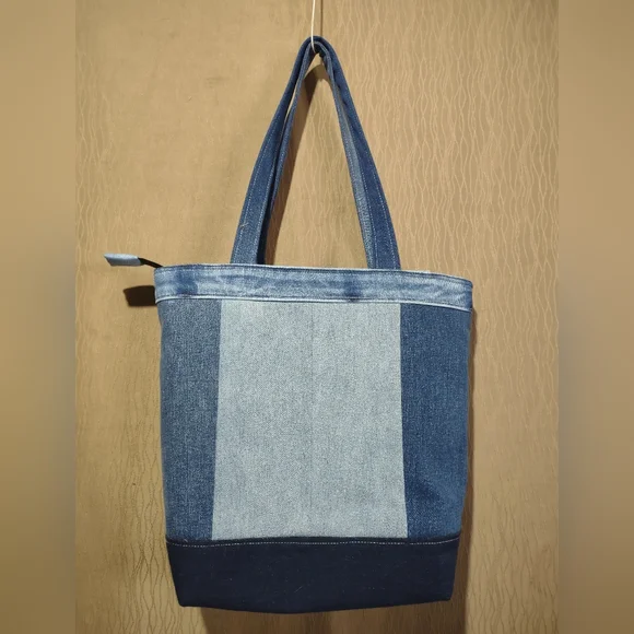 Handmade Upcycled Denim Tote Bag 17 - Picture 3 of 5